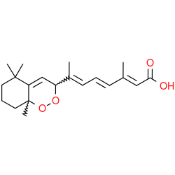 Chemical structure of 5,8-epidioxy-5,8-dihydroretinoic acid (CAS 129454-96-2)